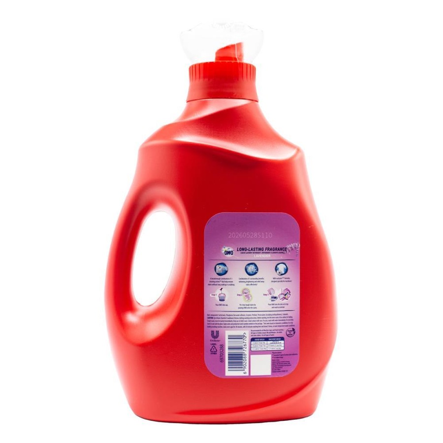 3x Omo Comfort Auto Liquid Laundry Detergent Lavender Front and Top Loader 1.9L