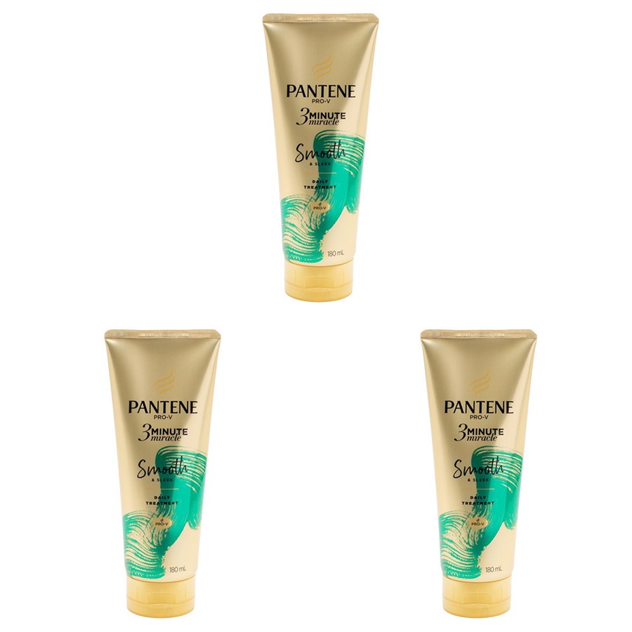 3x Pantene 180ml Daily Treatment 3 Minute Miracle Smooth/Sleek Hair Conditioner