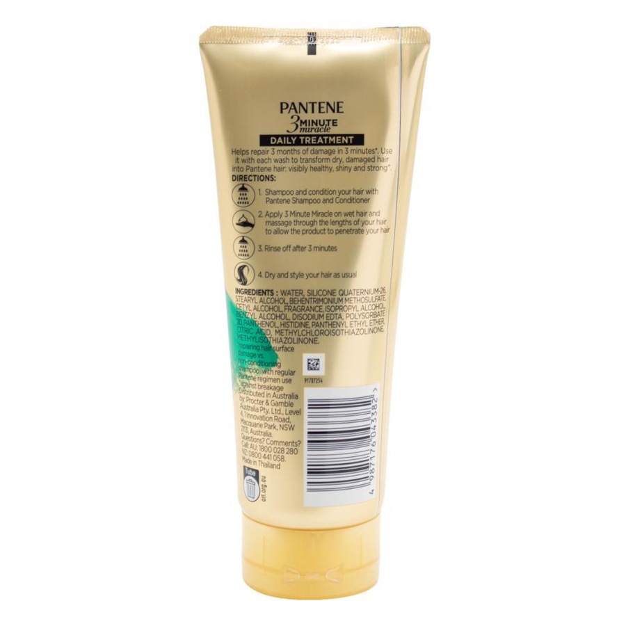 3x Pantene 180ml Daily Treatment 3 Minute Miracle Smooth/Sleek Hair Conditioner