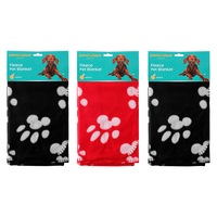 3x Paws & Claws Pet/Cog/Cat 70x70cm Fleece Warm Sleeping Comfy Blanket Assorted