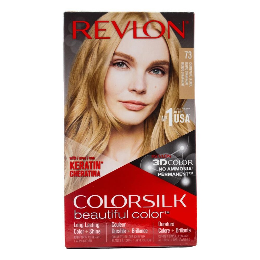 3x Revlon Colorsilk 3D Permanent Hair Color Dye w/ Keratin 73 Champagne Blonde