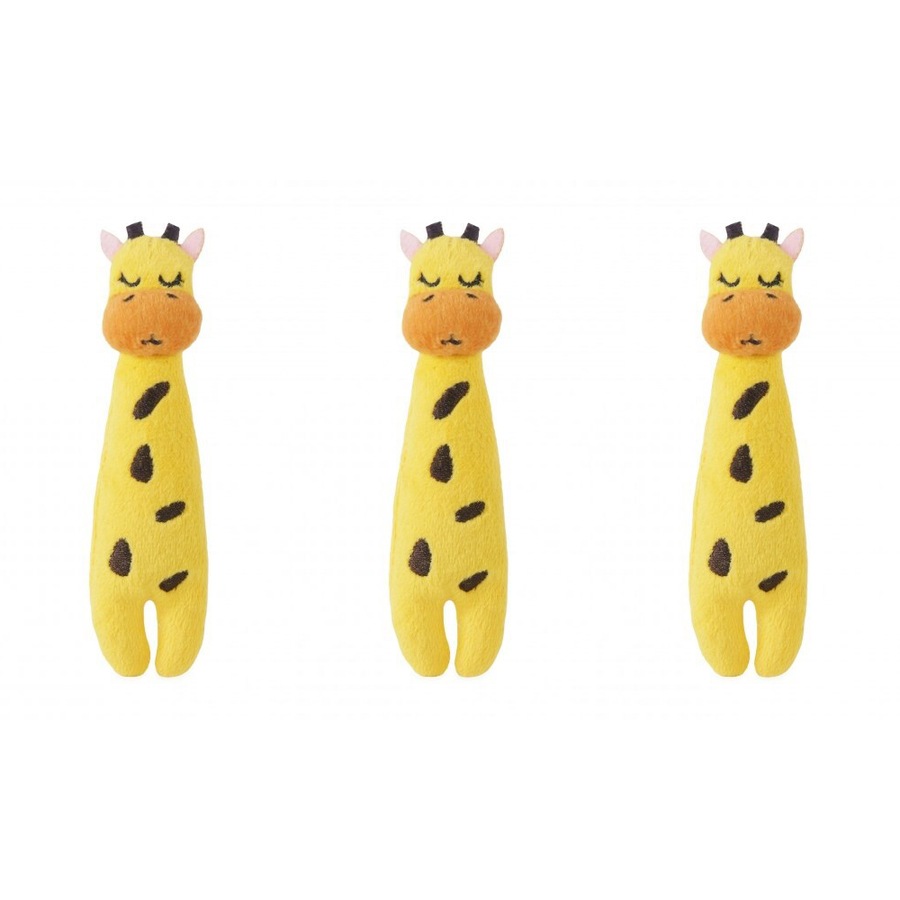 3x Rosewood Eco Friendly Pet/Cat Giraffe Plush Grab Interactive Play Toy Yellow