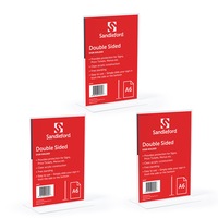 3x Sandleford 15.2cm Double-Sided A6 T-Shape Portrait Sign Display Stand Holder