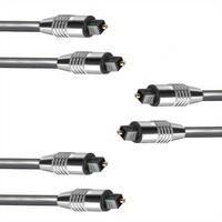 3x Sansai 1.5m Digital Audio Optical/Toslink Fibre Lead Cable for TV/Sound Bar