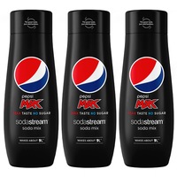 3x Sodastream 440ml Pepsi Max No Sugar Soda/Sparkling Water Syrup/Mix Makes 9L