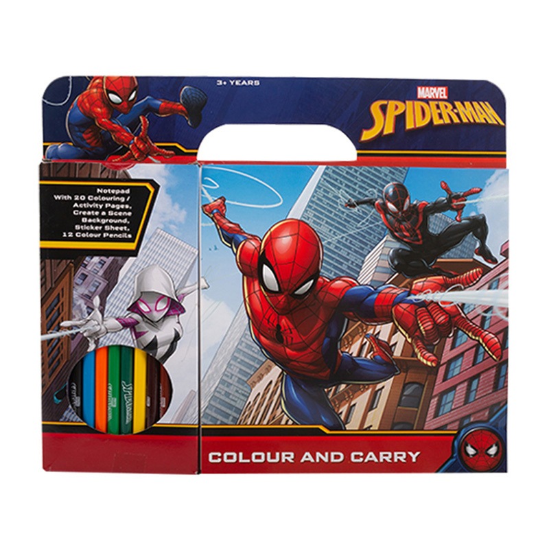 Buy 3x Spiderman Colour & Carry Kids/Children Colouring Notepad ...