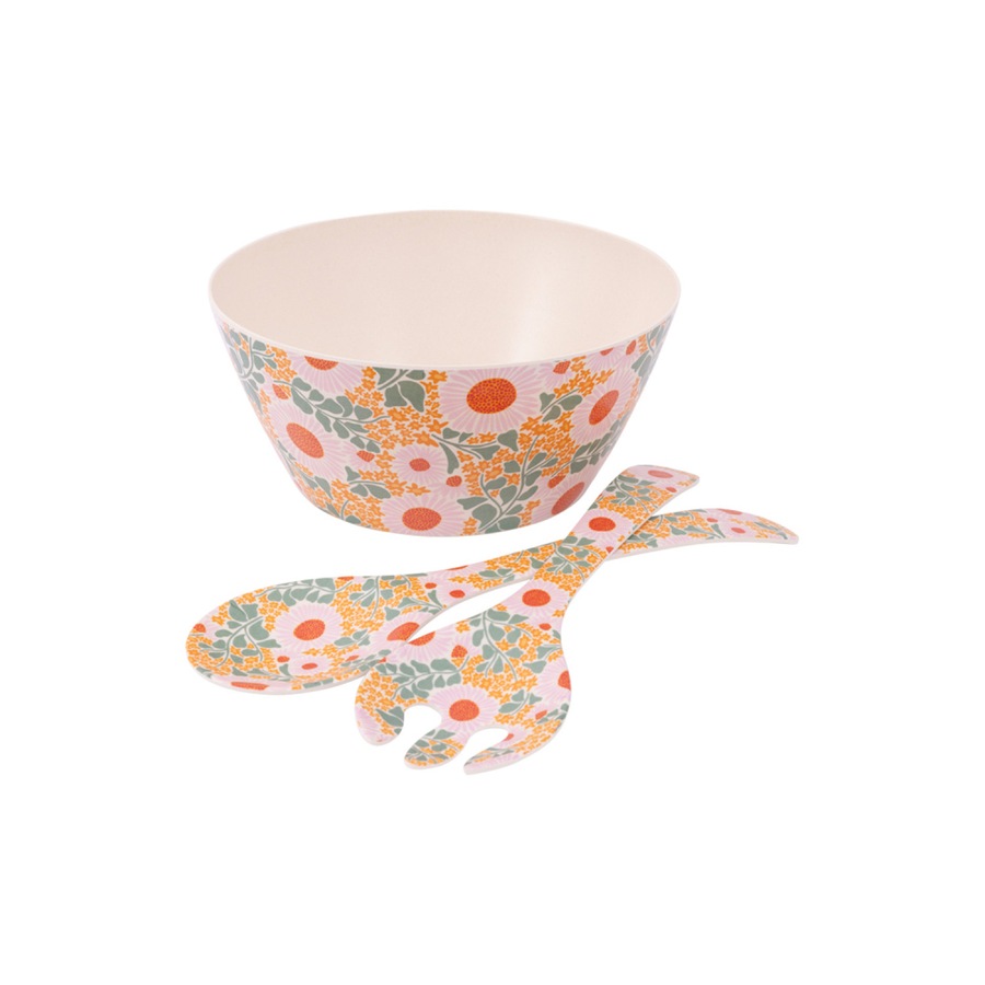 3x Splosh Picnic 24.5cm Spring Floral Round Salad Serving Bowl Tableware