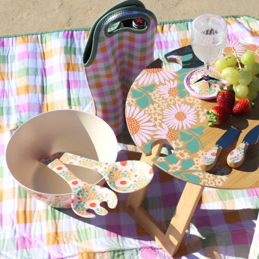 3x Splosh Picnic 24.5cm Spring Floral Round Salad Serving Bowl Tableware