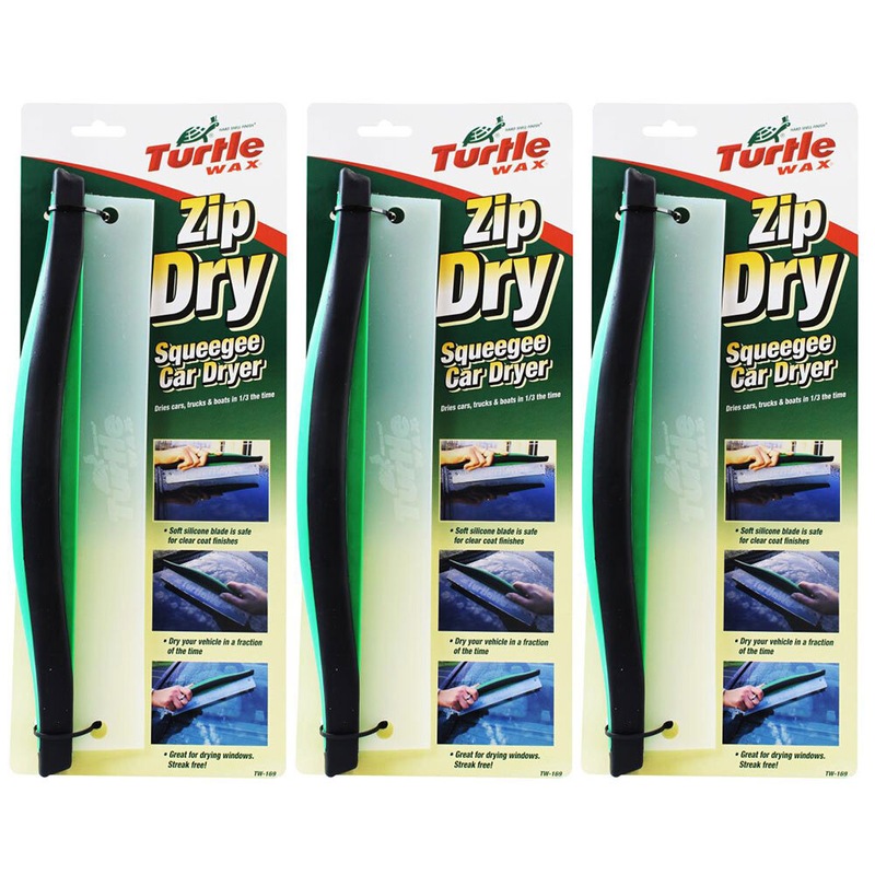 Buy 3x Turtle Wax 33cm Zip Dry Silicone Squeegee Car Dryer f/ Vehicles