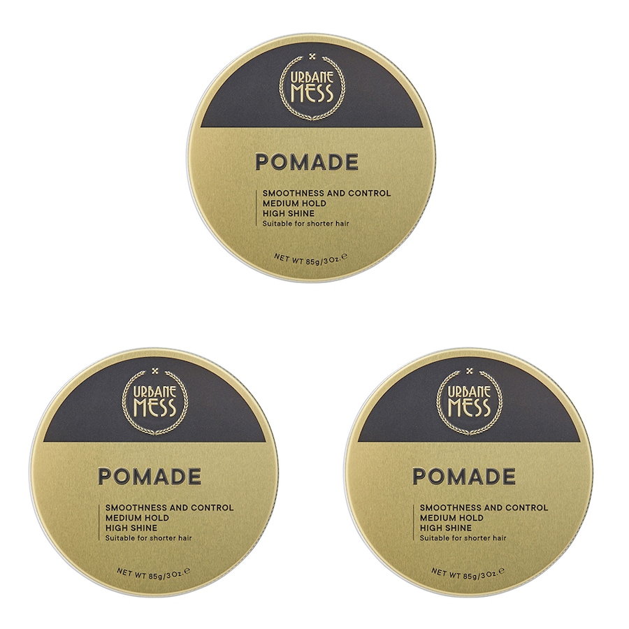 3x Urbane Mess Grooming Pomade 85G Hair Care/Styling Fashion Gel Strong Hold