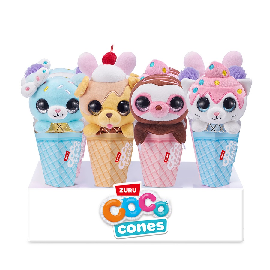 3x Zuru Coco Cones Sweet Animal Plush Kids/Children Stuffed Toy Assorted 3y+