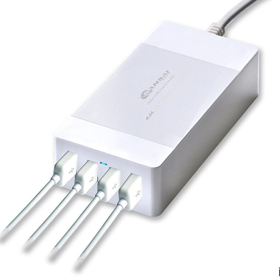 4 Port 4.2A USB Charging Charger Station Hub for iPhone/Samsung/iPad/Tablet/GPS