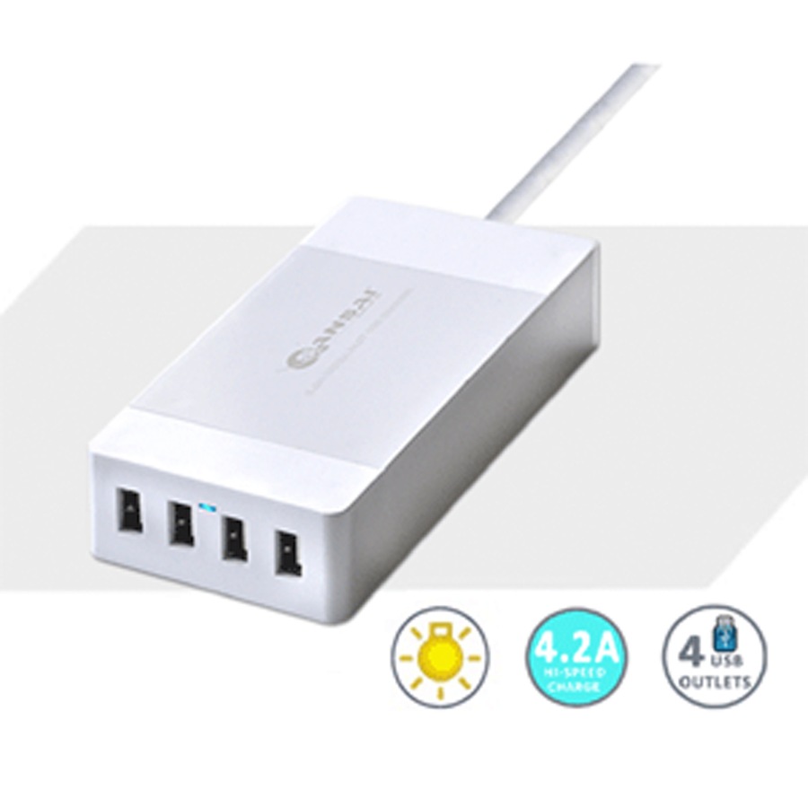 4 Port 4.2A USB Charging Charger Station Hub for iPhone/Samsung/iPad/Tablet/GPS