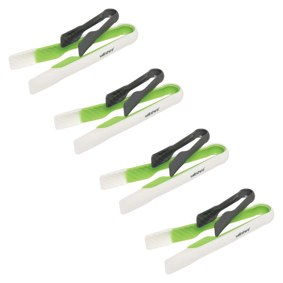 4 x 3pc Wiltshire Kitchen Cookware/Serveware Textured Gripped Tongs Utensils