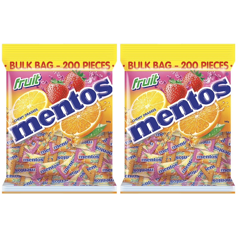 Buy 400pc Mentos 1.08kg Single Serve Pillowpack Fruit Mints Bulk Bag ...