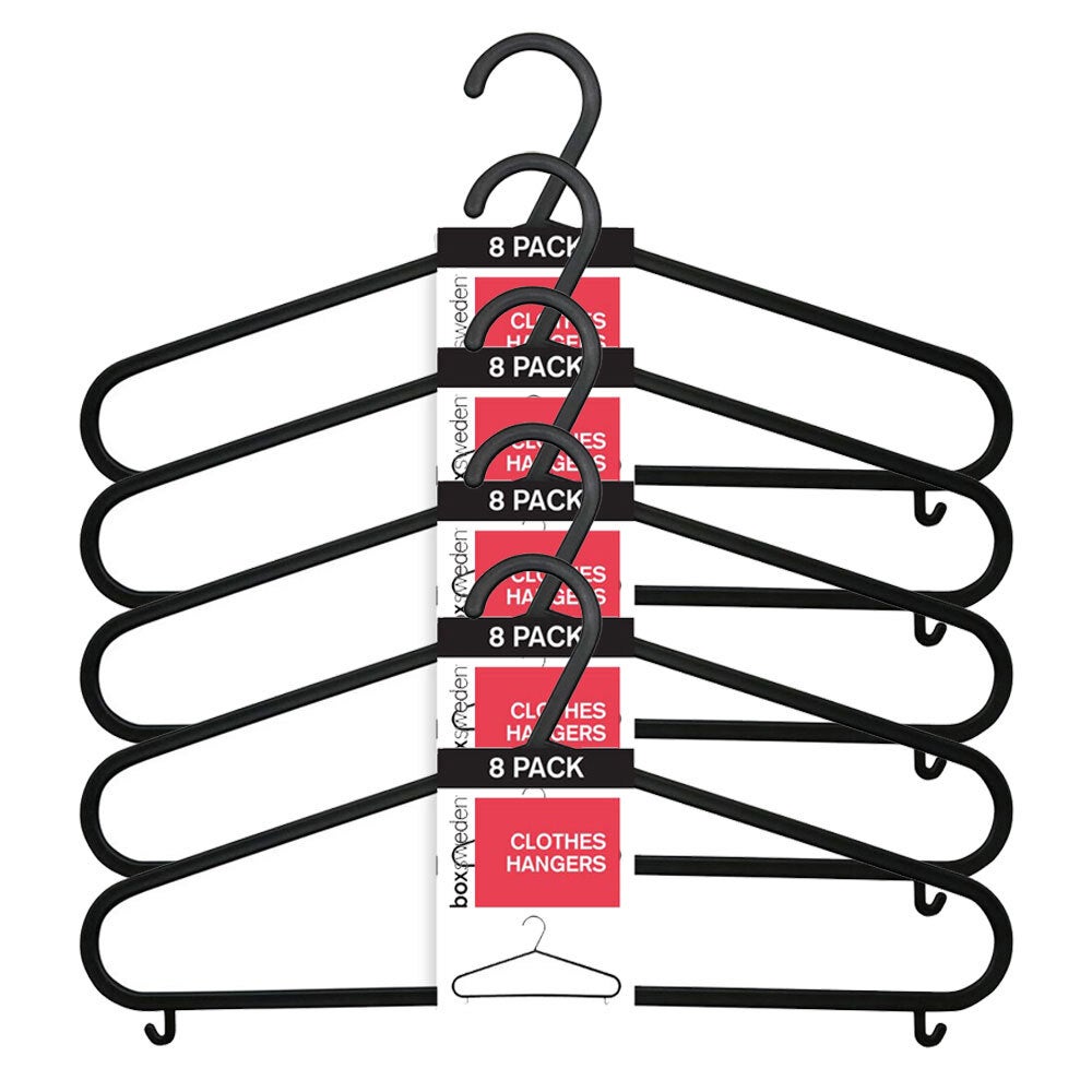 40pc Boxsweden Clothes Hangers Wardrobe Closet Clothing Hanger Organiser Black