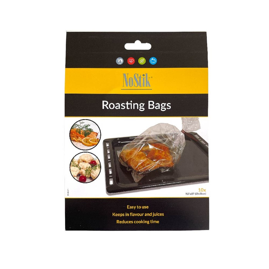 40pc NoStik 25x38cm Storage Baking Roasting Bags Set Food Oven Cooking Clear