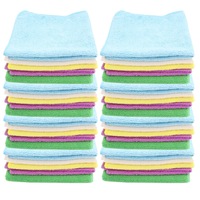 40PK Boxsweden 30x30cm Cleaning Microfibre Cloth Assorted Colour Towel Wash