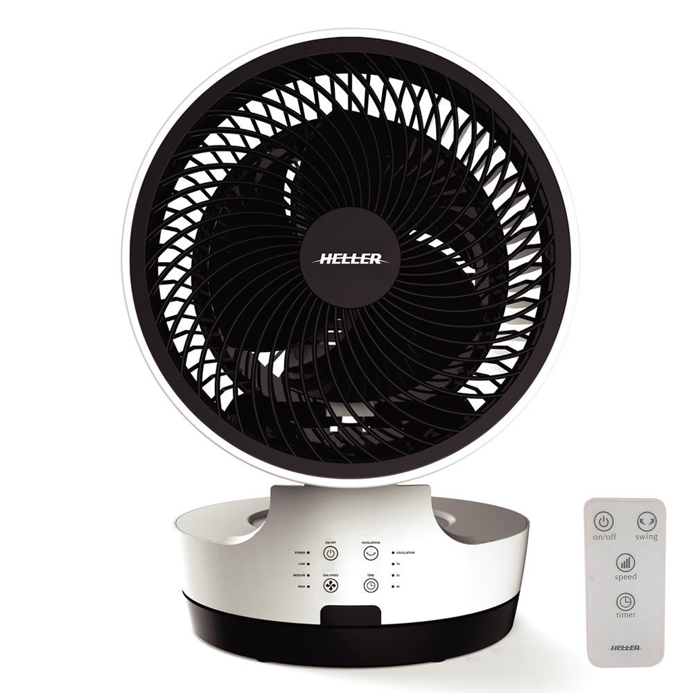 Heller Desk Fan Air Cooler/Cooling w/Remote Control/Oscillation/Timer/3 Speed