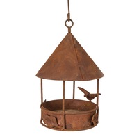 40x23cm Hanging Metal Bird Feeder Rusty Ornament Hanging Home/Garden/Yard Décor