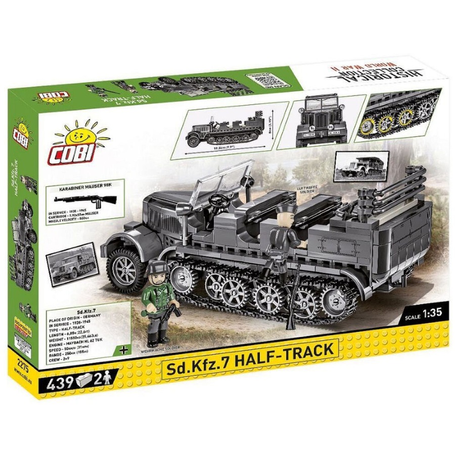 439pc World War 2 SdKfz7 Half-Track Building Vehicle Kit 19.5x8cm 7y+