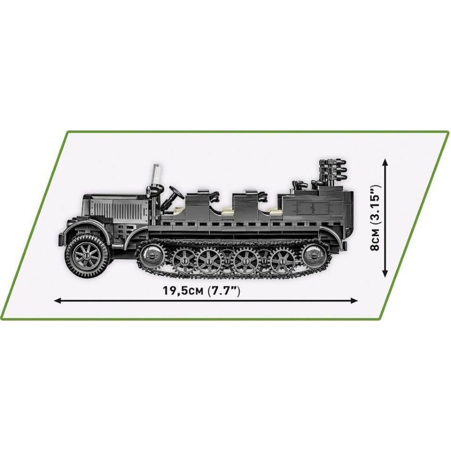 439pc World War 2 SdKfz7 Half-Track Building Vehicle Kit 19.5x8cm 7y+