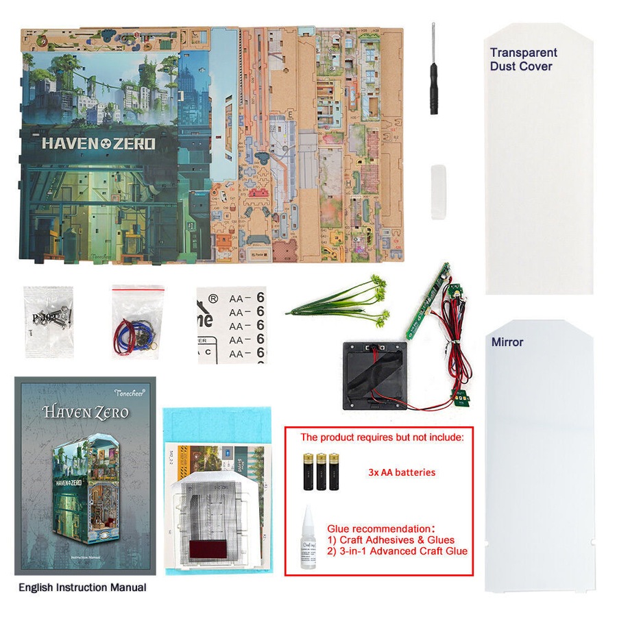 448pc Tonecheer Haven City 3D Puzzle 26.3cm DIY Dollhouse Book Nook Kit 15+