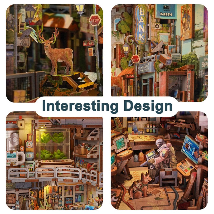 448pc Tonecheer Haven City 3D Puzzle 26.3cm DIY Dollhouse Book Nook Kit 15+