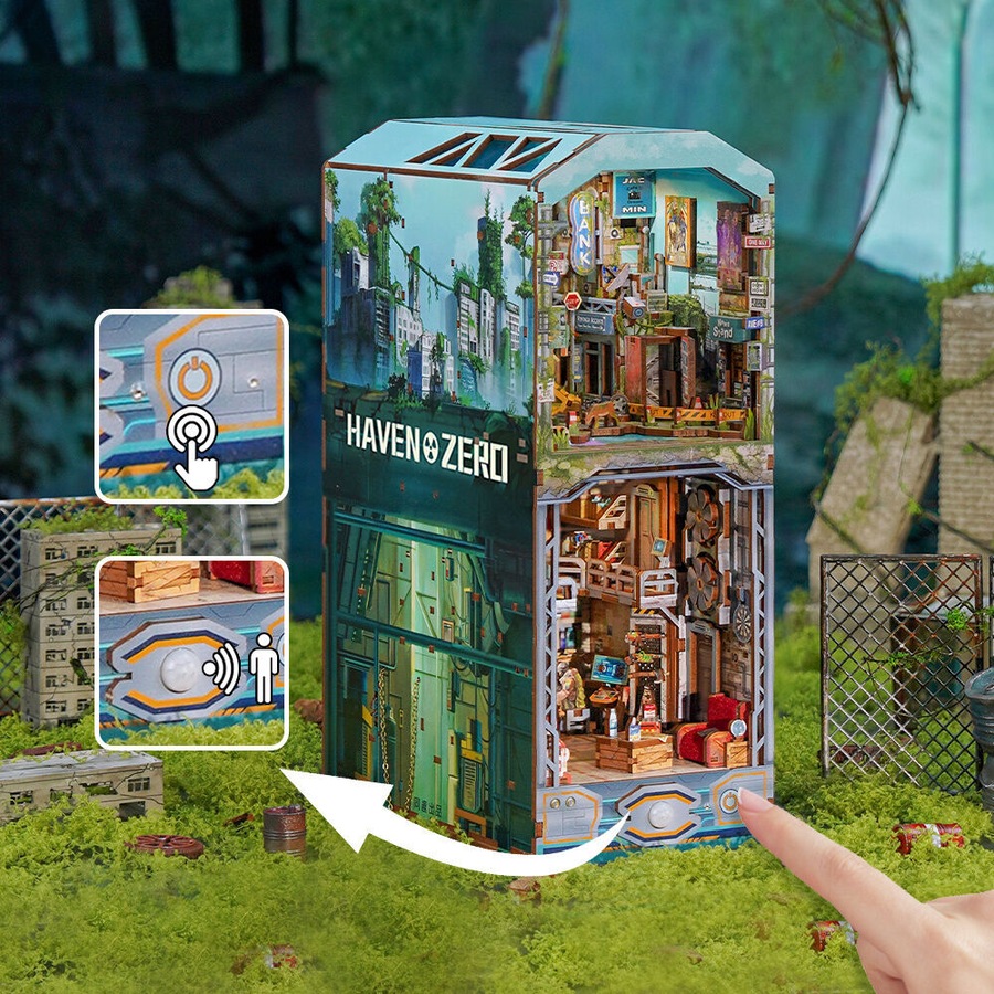 448pc Tonecheer Haven City 3D Puzzle 26.3cm DIY Dollhouse Book Nook Kit 15+