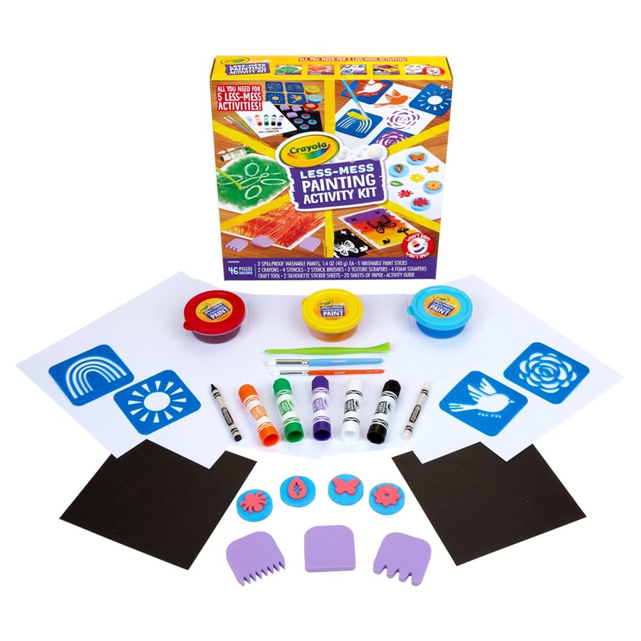 Buy 46pc Crayola Less Mess Painting Craft Colouring Activity Kit Kids ...