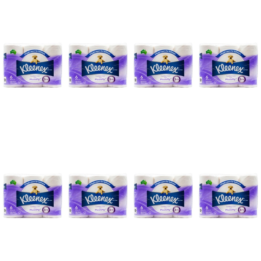 48pc Kleenex 3-Ply Toilet Paper Comfort Care Bathroom Tissue Rolls 180-Sheets