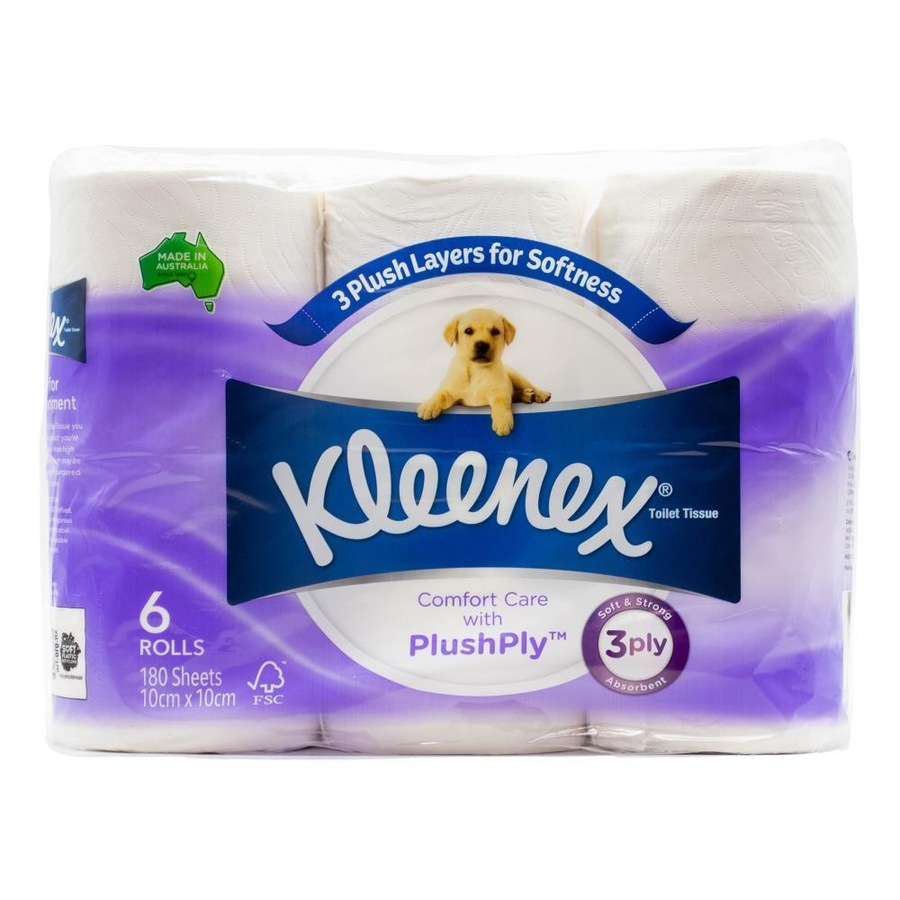 48pc Kleenex 3-Ply Toilet Paper Comfort Care Bathroom Tissue Rolls 180-Sheets