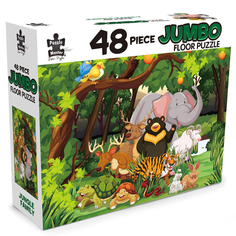 Buy 48pc Puzzlemaster Jumbo Floor Jigsaw Puzzle Jungle Family Kids ...