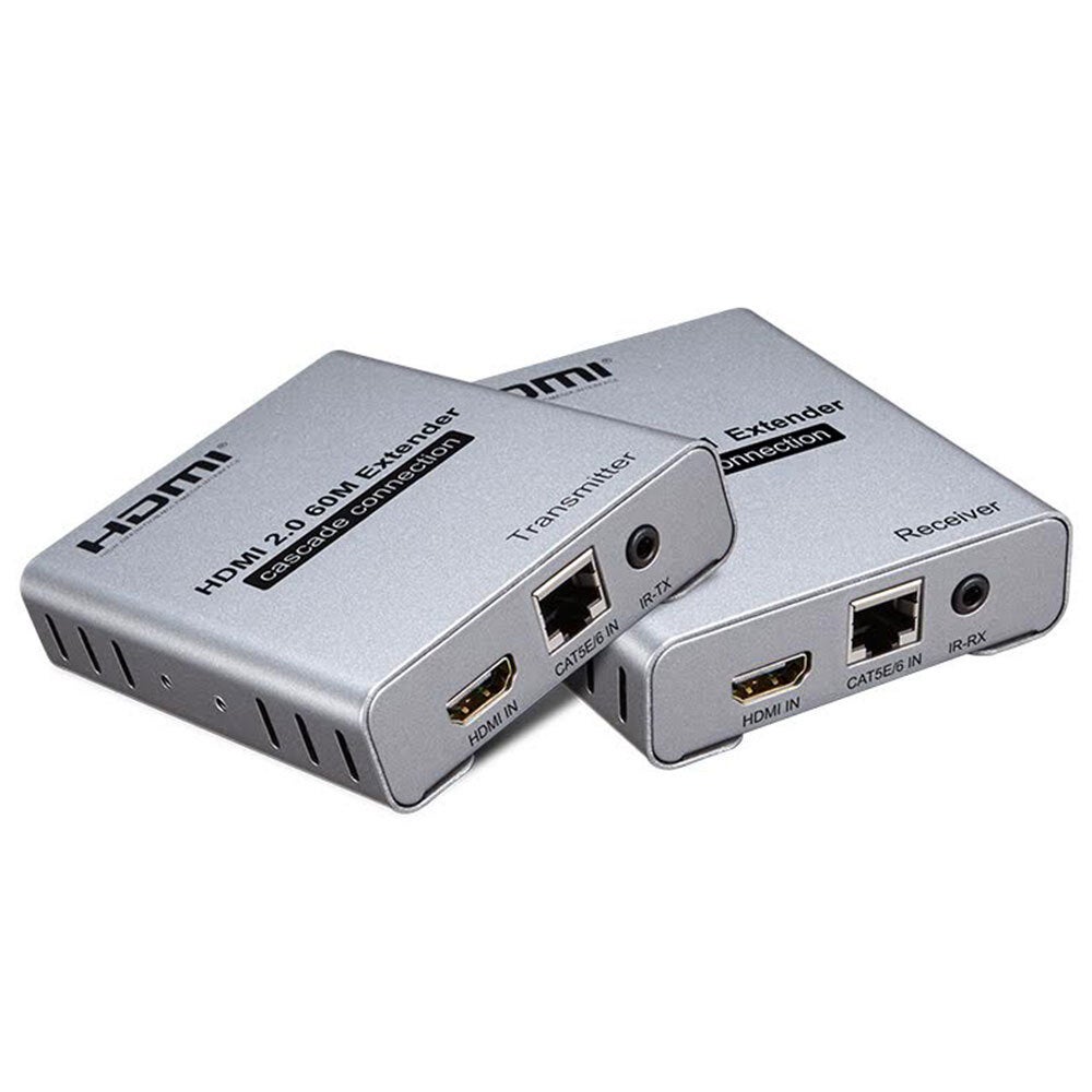 CAT6 Cable HDMI 2.0 Extender 60M UHD 4K@60Hz Adapter CAT5 Ethernet Splitter