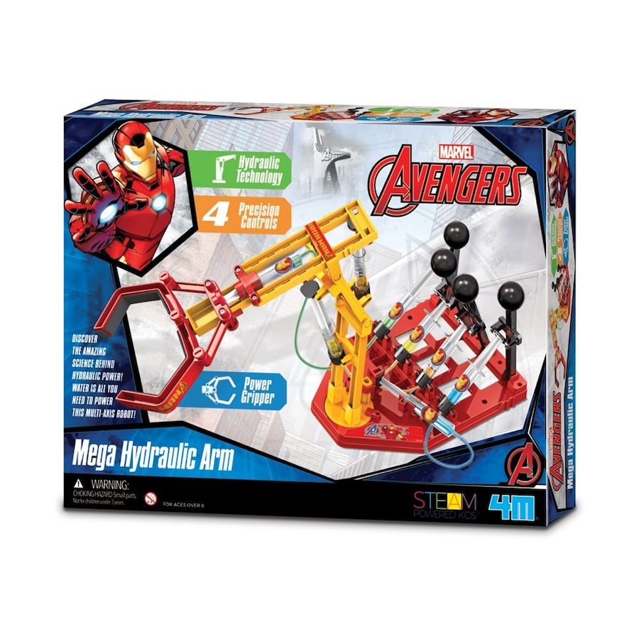 4M Marvel Avengers Mega Arm Iron Man Hydraulic Water Powered Arm Kids Toy 8y+