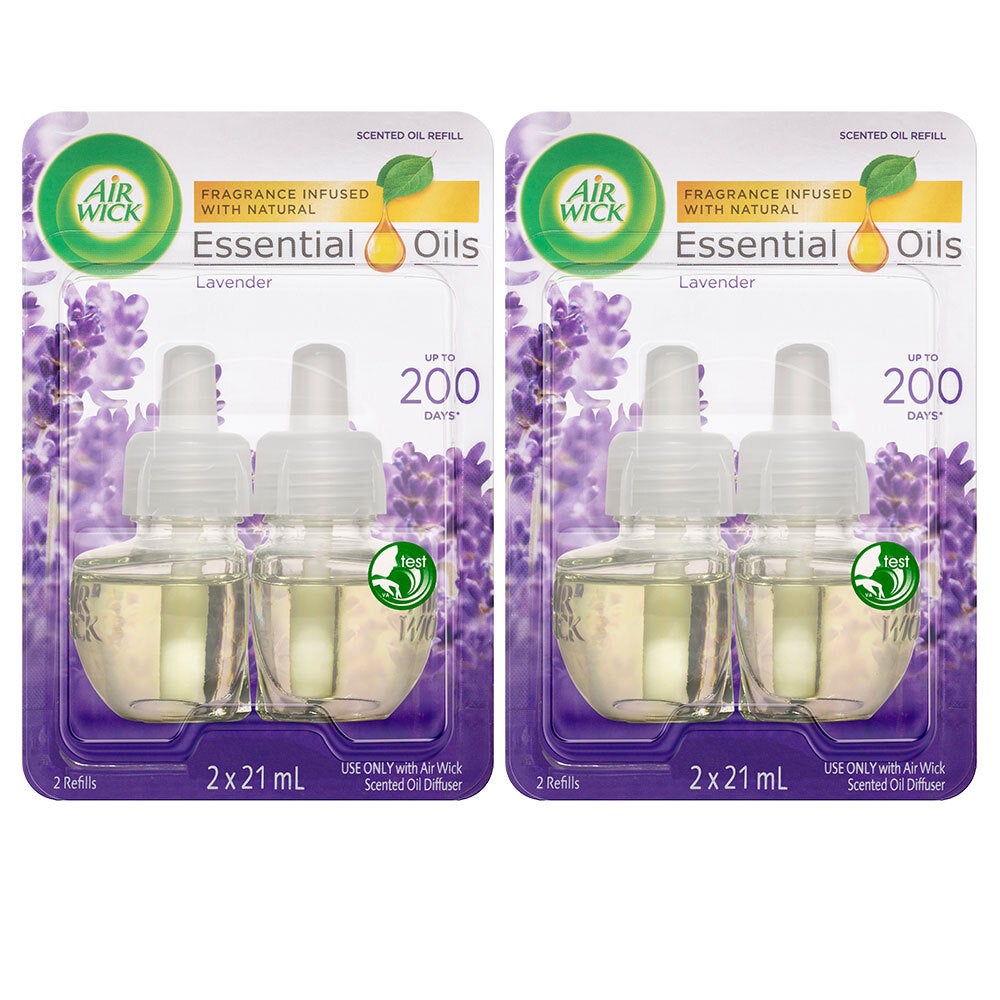 4pc Air Wick 21ml Essential/Scented Oils Refill f/ Electric Diffuser Lavender