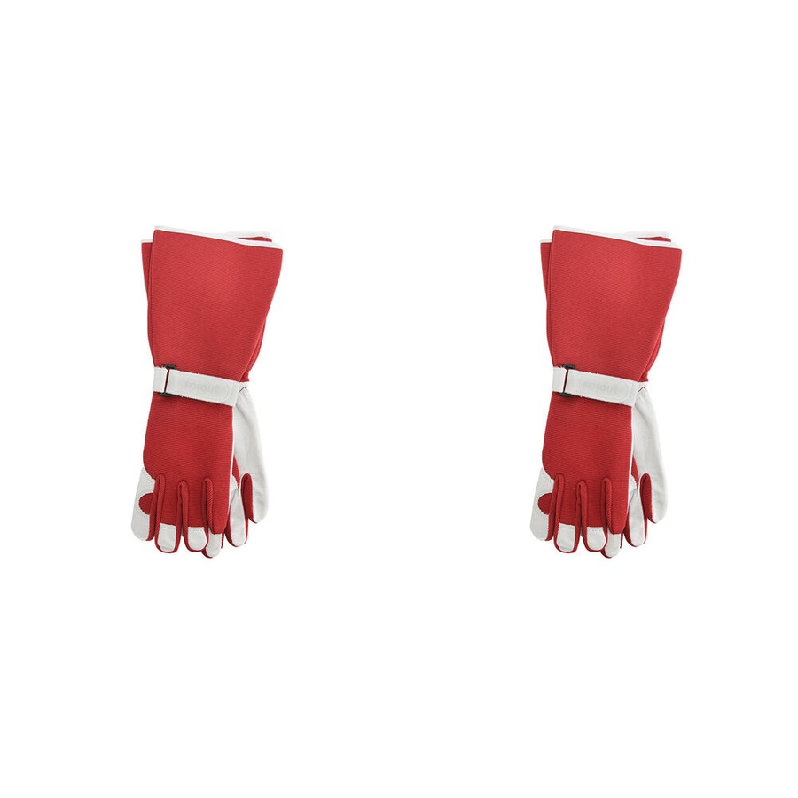 4pc Annabel Trends Sprout Long Sleeve Garden Planting/Pruning Hand Gloves Red