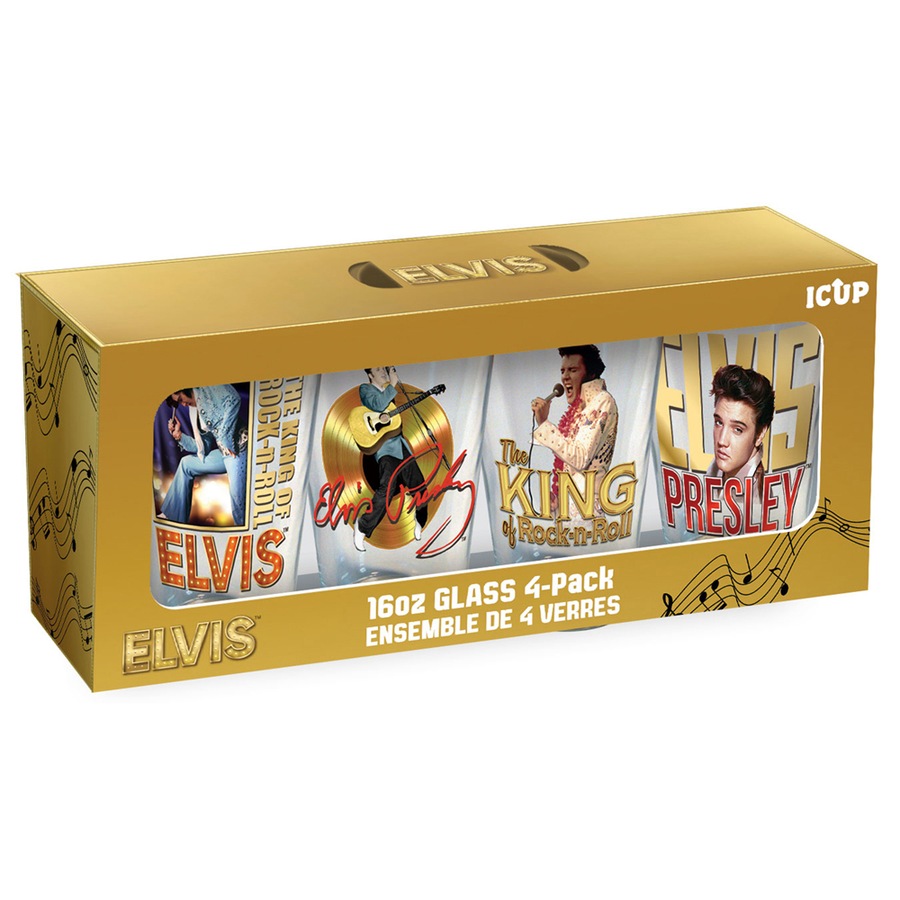 4pc Aquarius Elvis Presley Drinking Cup Glass Set Kitchen Drinkware 16oz