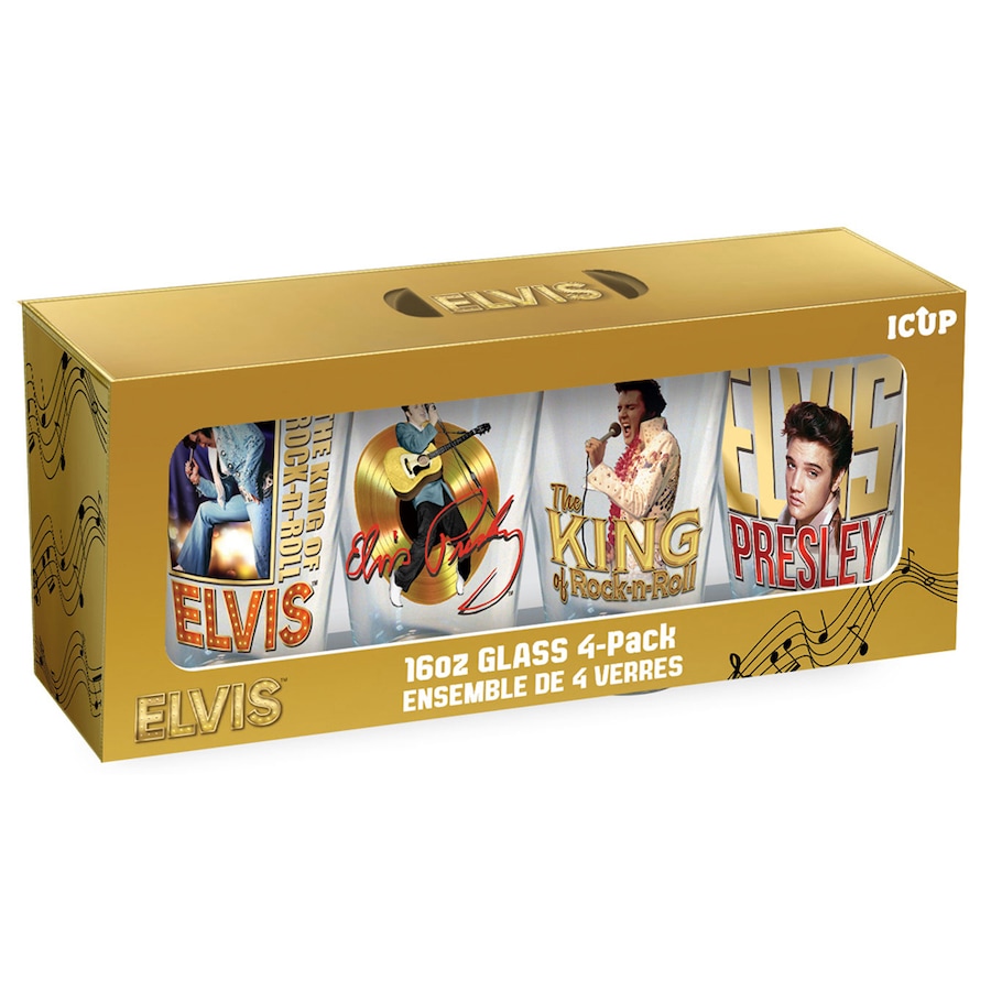 4pc Aquarius Elvis Presley Drinking Cup Glass Set Kitchen Drinkware 16oz