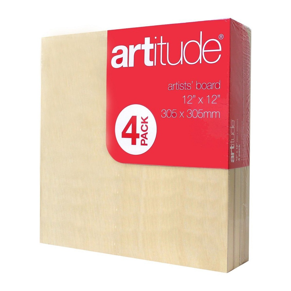 Buy 4pc Artitude Canvas Panel Board Thin 12x12" Painting/Drawing Artist ...