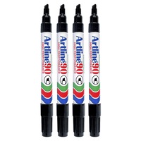 4pc Artline 90 Permanent Marker Office/School 2-5mm Line Width Chisel Nib Black