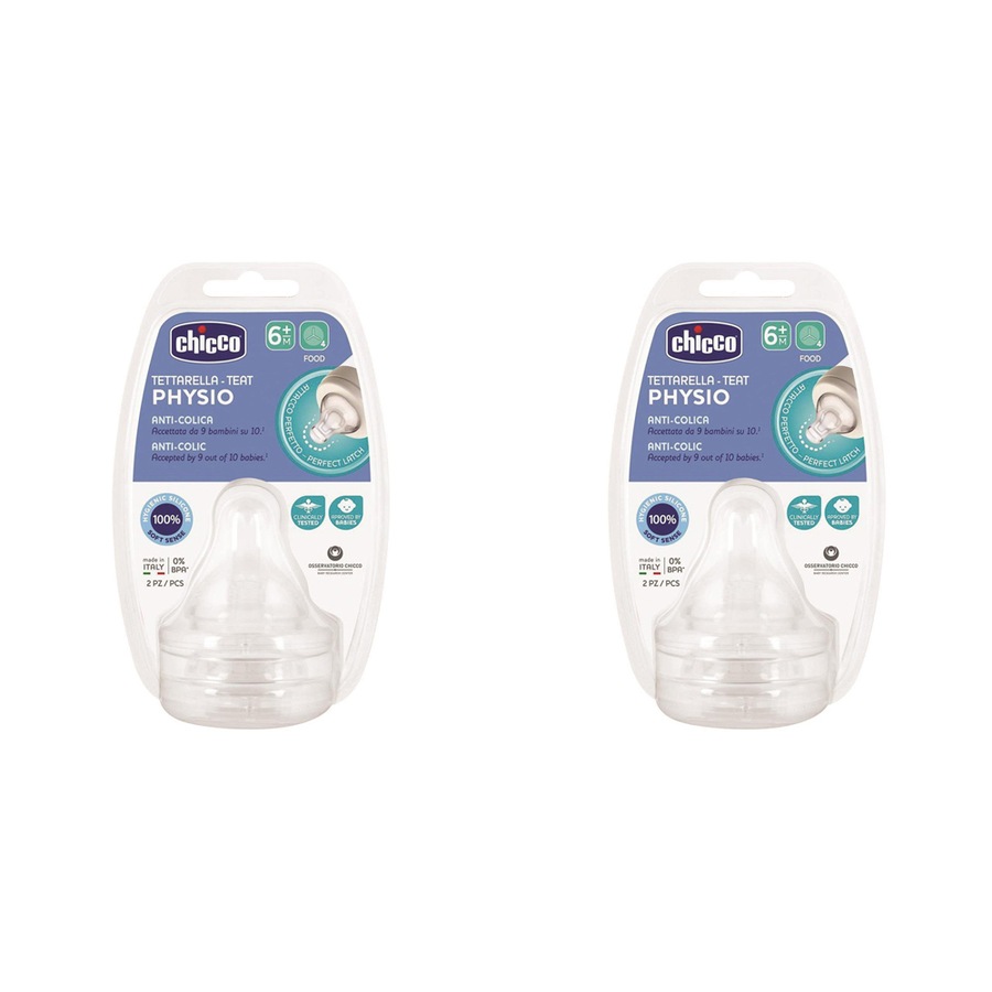 4pc Chicco Nursing Perfect5 Food Flow Silicone Teat Baby/Toddler Feeding 0m+