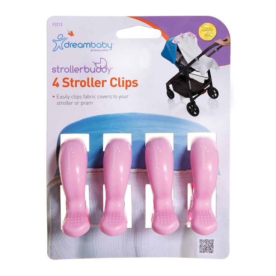 4pc Dreambaby Strollerbuddy Blanket Clips Attachment Peg For Stroller/Pram Pink