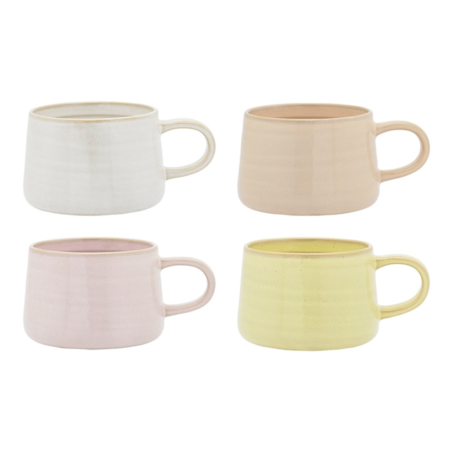 4pc Ecology Ottawa Stoneware Tea/Coffee Drinking Mugs Pastel Colours Set 365ml