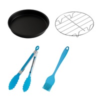 4pc Healthy Choice 20.3cm Air Fryer Accessories Set w/Grill Pan/Rack/Tin/Tong