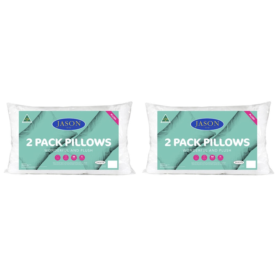 4pc Jason Wonderful & Plush Promo Washable Bed/Bedroom Sleeping Pillows White