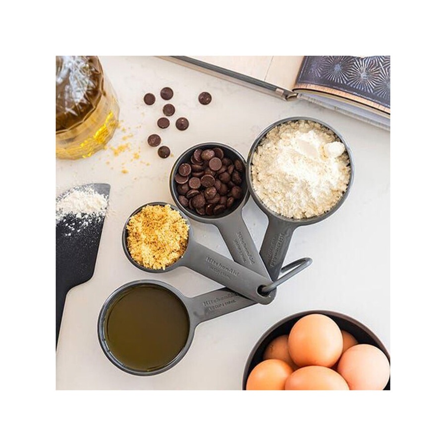 4pc KitchenAid Measuring Cups Cooking Utensil Charcoal Grey