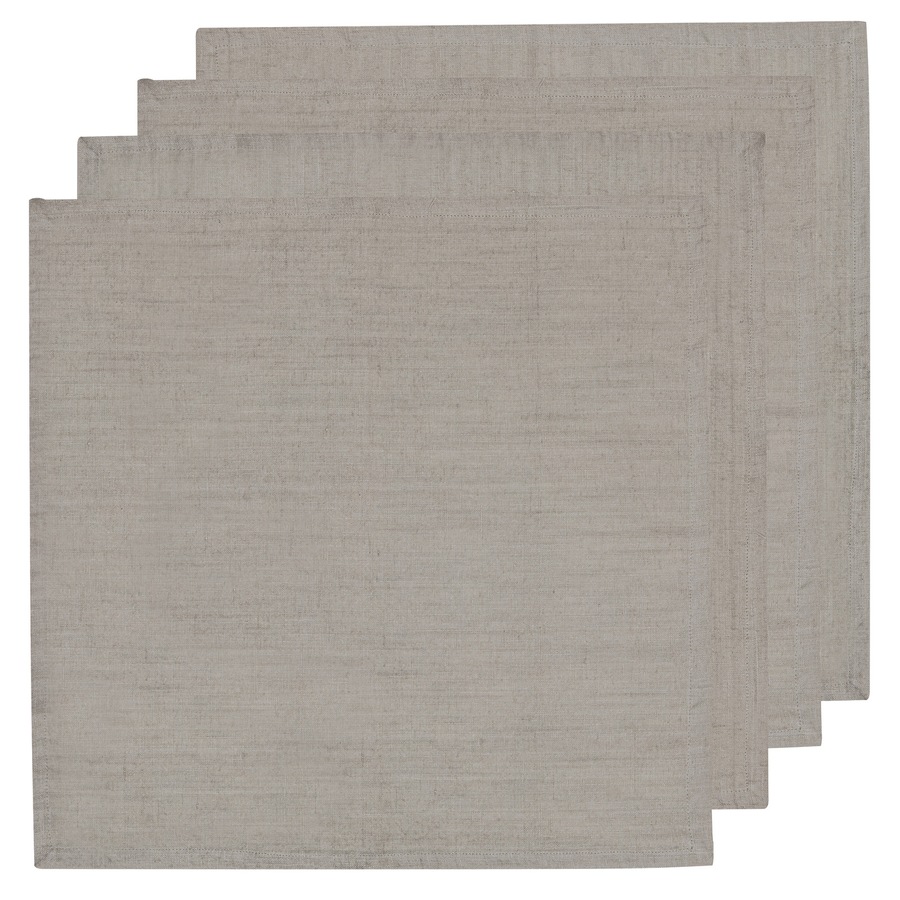 4pc Ladelle Premium Lina Cotton/Linen Table Napkin/Serviette 45x45cm Flax