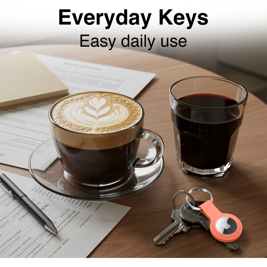 4pc Laser AirTag Silicone Keyring Soft Pastel Durable Protection Multicolour