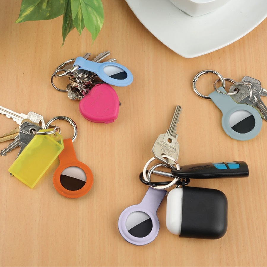 4pc Laser AirTag Silicone Keyring Soft Pastel Durable Protection Multicolour